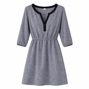 Old Navy Women’s Dress Size Small Black White Chevron 3/4 Sleeve Casual